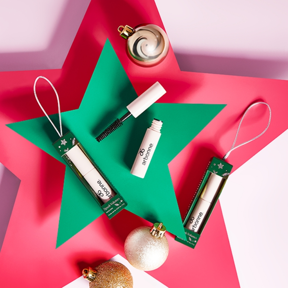 NIB Arbonne Holiday Speak Volumes MINI  Mascara Ornament